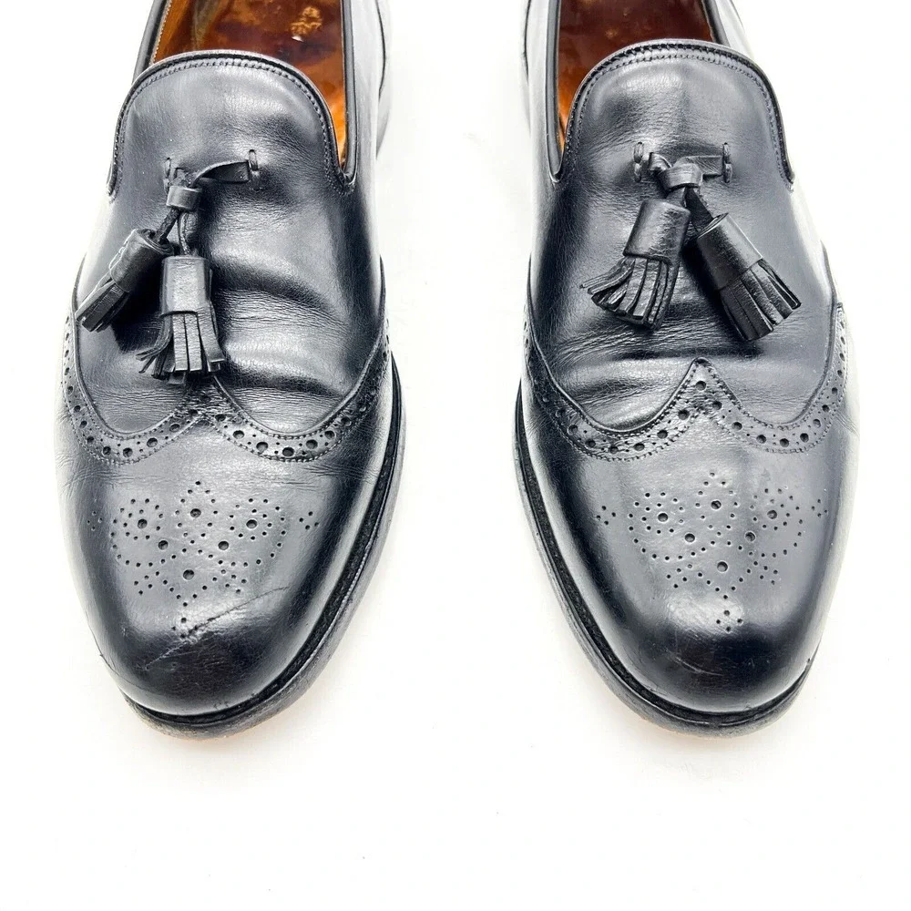 Grenson Bench Made English Leather Black Tassel Loafers Men's 13 B - Picture 3 of 16